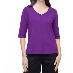 NEW LIV layers elbow sleeve top in amethyst